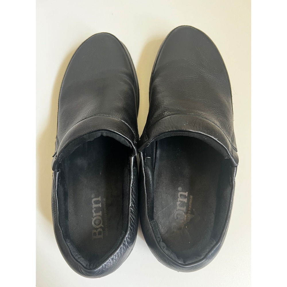 Born Handcrafted Footwear Black Leather Slip On Loafers Mens Comfort‎ Shoes 13